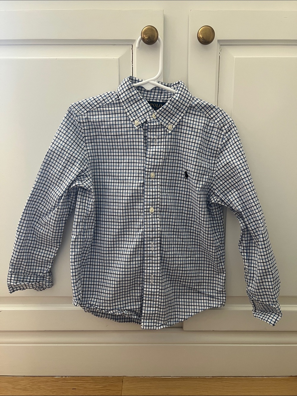 Polo by Ralph Lauren White and Blue Check Button-Down Shirt